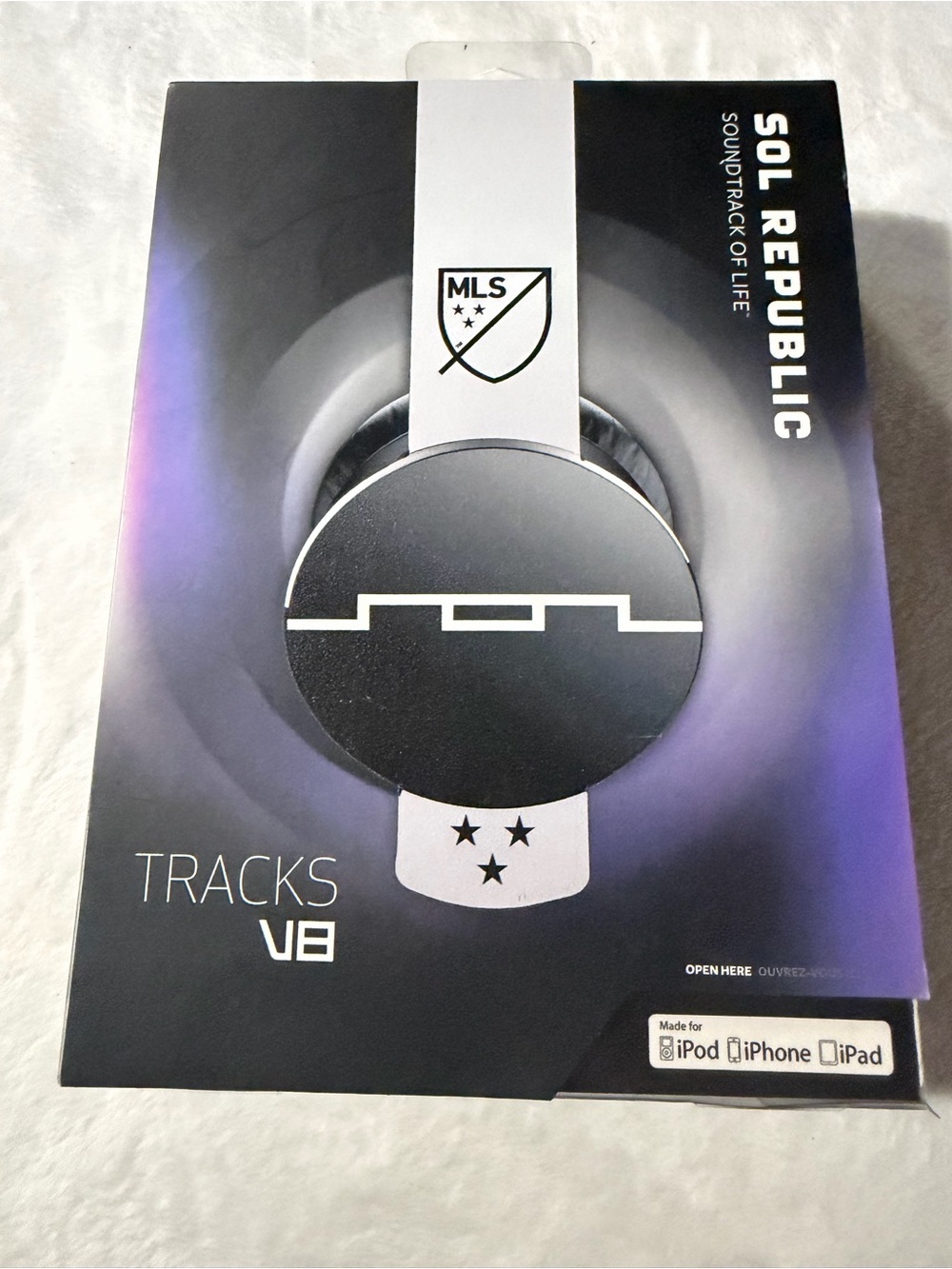 SOL REPUBLIC Tracks V8 On-Ear Headphones MLS Special Edition Silver Black Wired